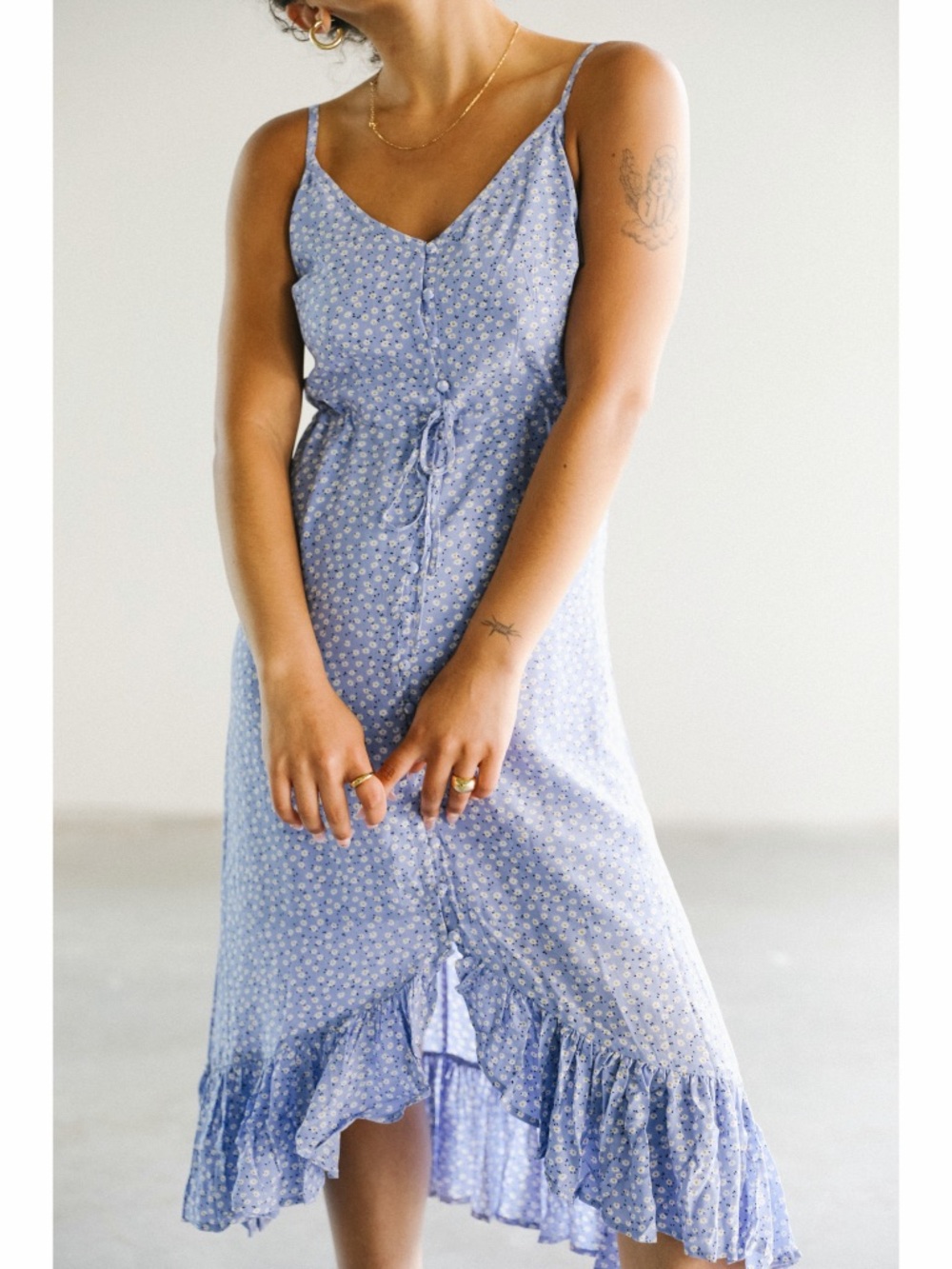 Rails Frida Daisy Print High Low‎ Midi Dress